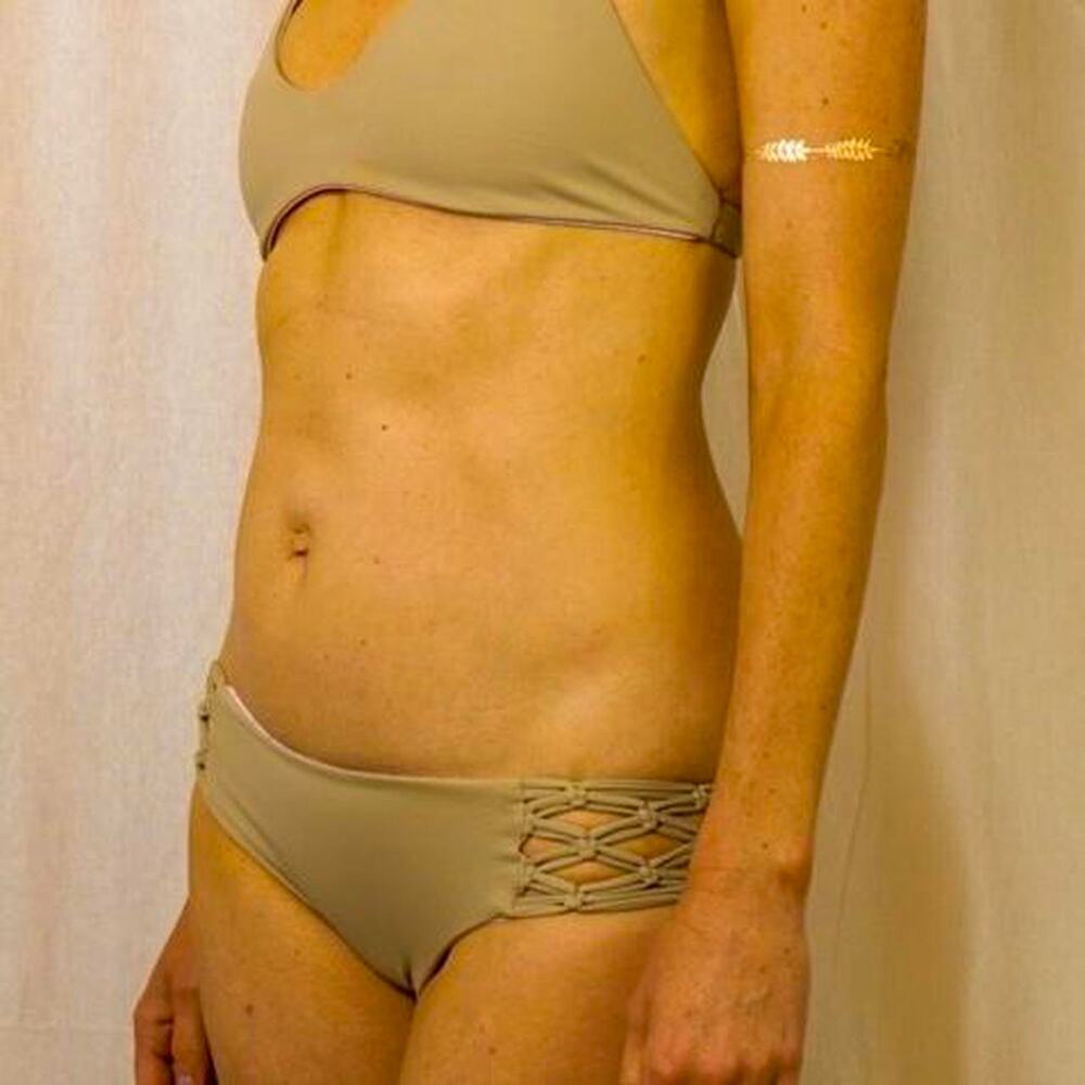 Khaki bikini set with macrame detail